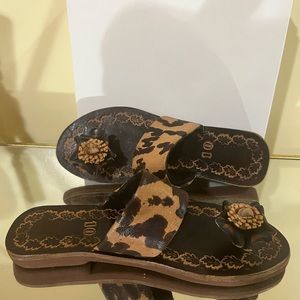Hand made summer leather slippers